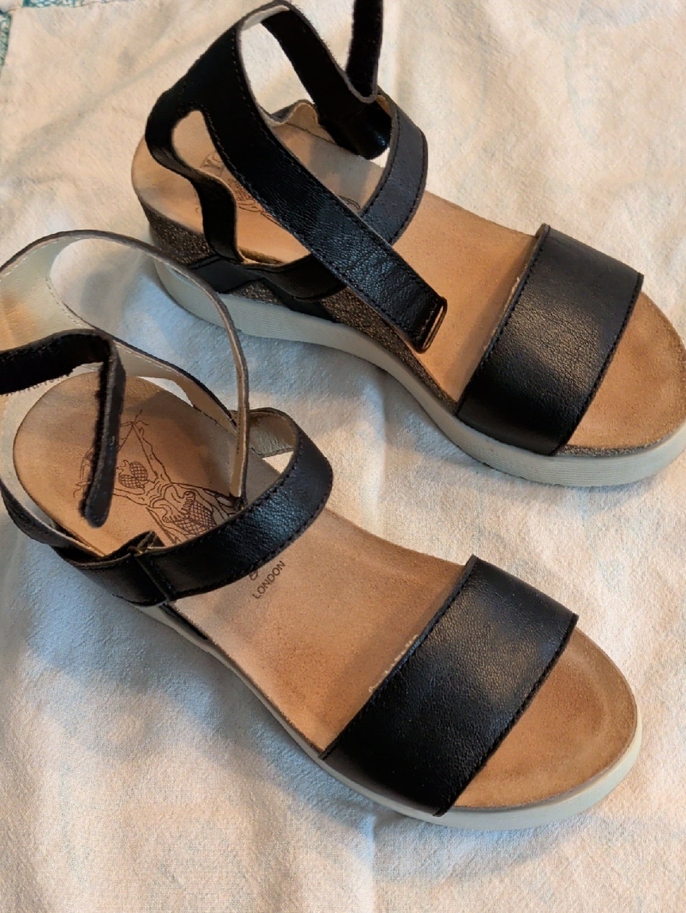 Women's Black Strappy Platform Sandals - Casual Comfort